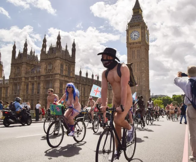 Nude Cyclists Participate In World Naked Bike Ride Held In Capitol Square2