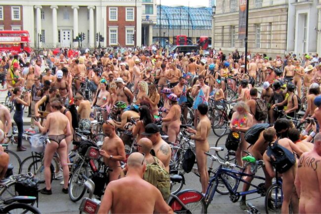Nude Cyclists Participate In World Naked Bike Ride Held In Capitol Square3