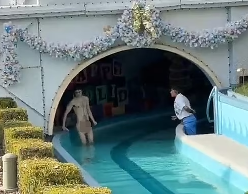 Disneyland California Guest Strips Naked Completely