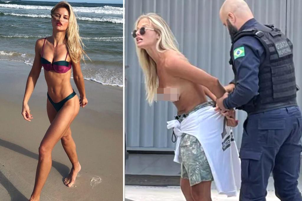 Caroline Werner Exposed Her Naked Boobs While Taking A Walk With Her Dog