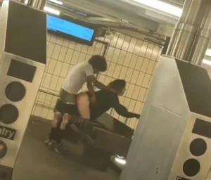 White Couple Having Doggy Style Sex In New York Train Station In Public
