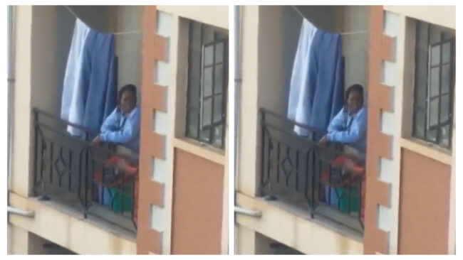 Kenyan Girl Having Doggy Sex From an Apartment Balcony in South B