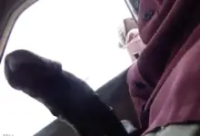 Naughty guy masturbates in the car