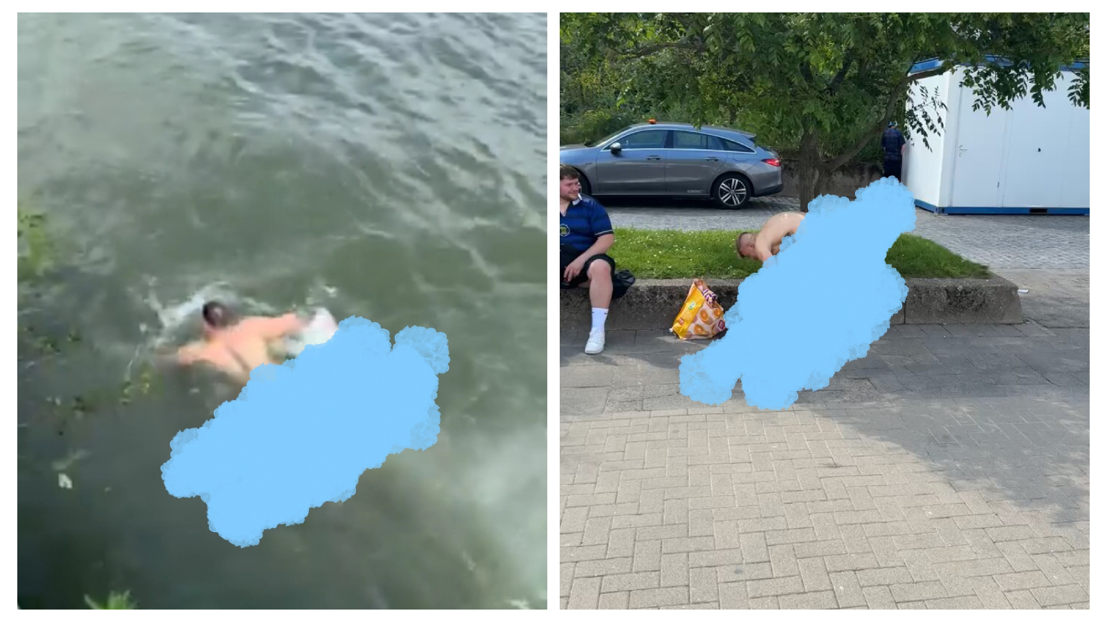 Scottish Fan Stripped Naked In Public After Losing A Bet During Euro 2024 (18+)