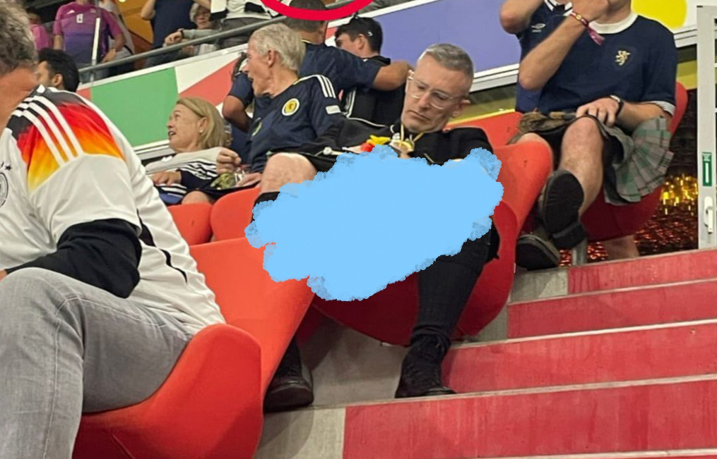 Sleeping Man Shows His Dick While Wearing Scottish Kilt At Leipzig Stadium In Germany At The Euro 2024 (18+)