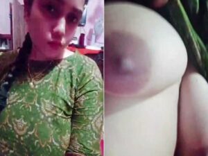 Unsatisfied cute bhabhi topless selfie showing long boobs (FULL VIDEO 18+)