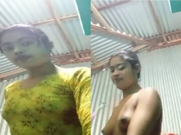Village girl after bath asking sorry in nude MMS